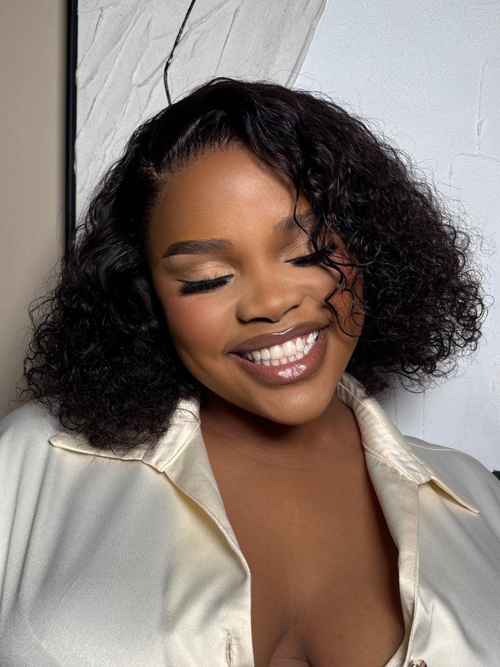 12" Romance Curl Double Drawn Bob Wig- 13x4 Lace Front