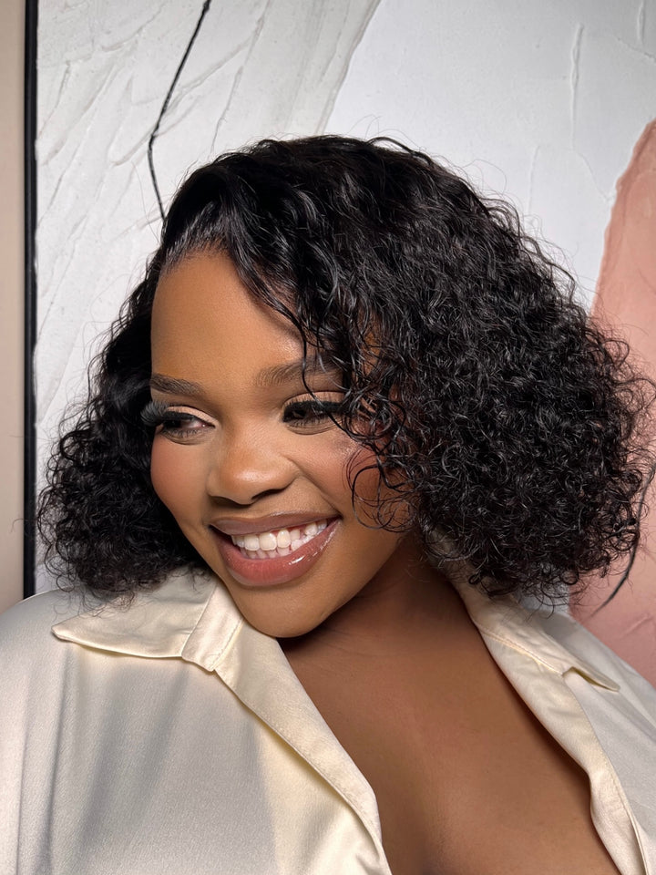 12" Romance Curl Double Drawn Bob Wig- 13x4 Lace Front