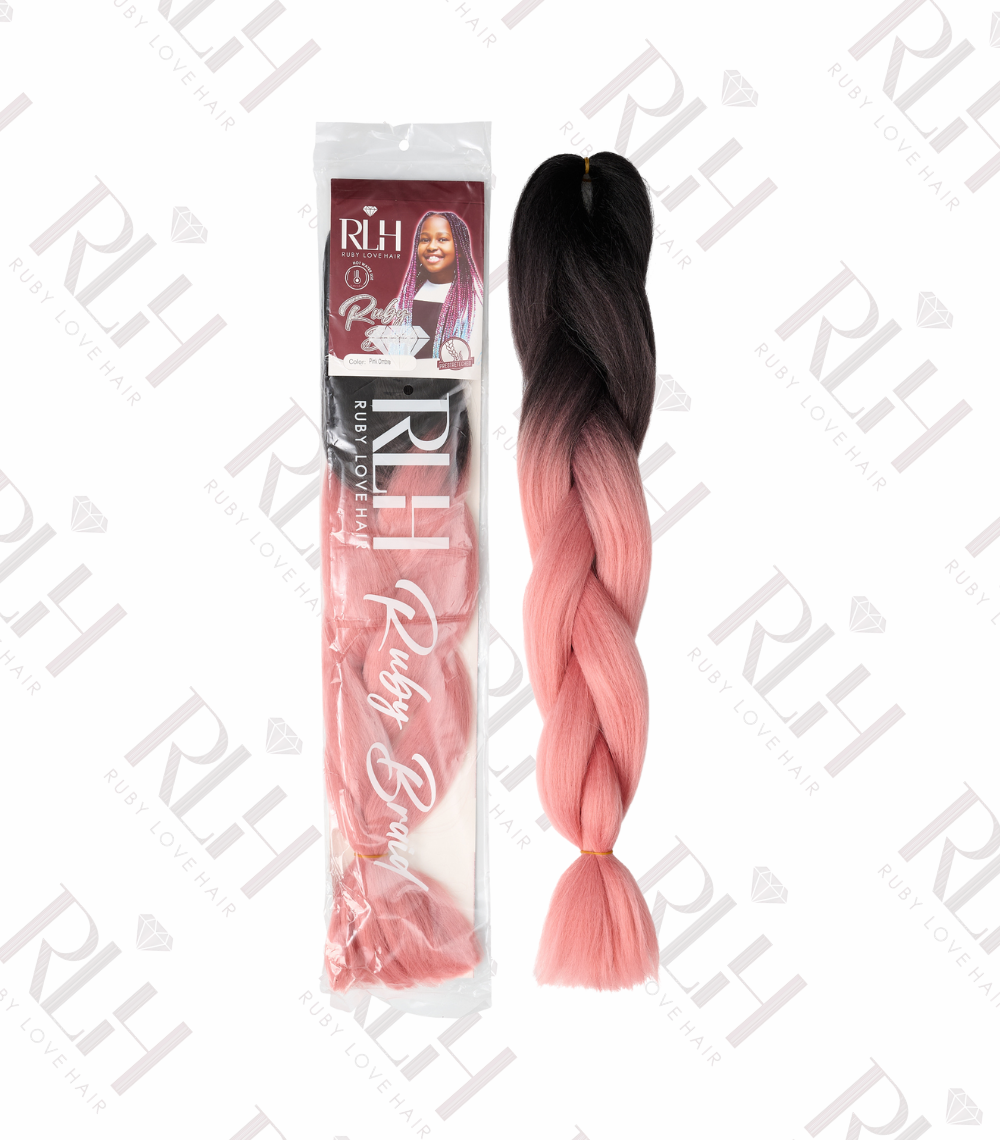 Kiddies Pink Ombre Braid- Pre-stretched Fibre