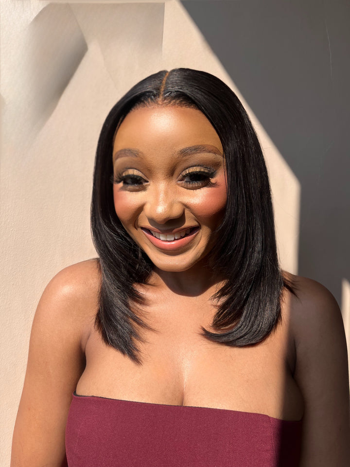 10-12" Straight Double Drawn Bob Wig- 5x5 HD Lace Closure