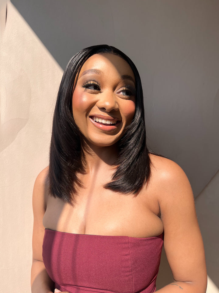10-12" Straight Double Drawn Bob Wig- 5x5 HD Lace Closure