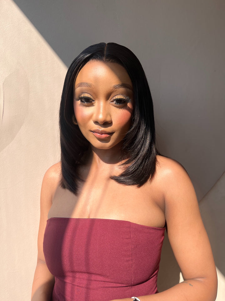 10-12" Straight Double Drawn Bob Wig- 5x5 HD Lace Closure