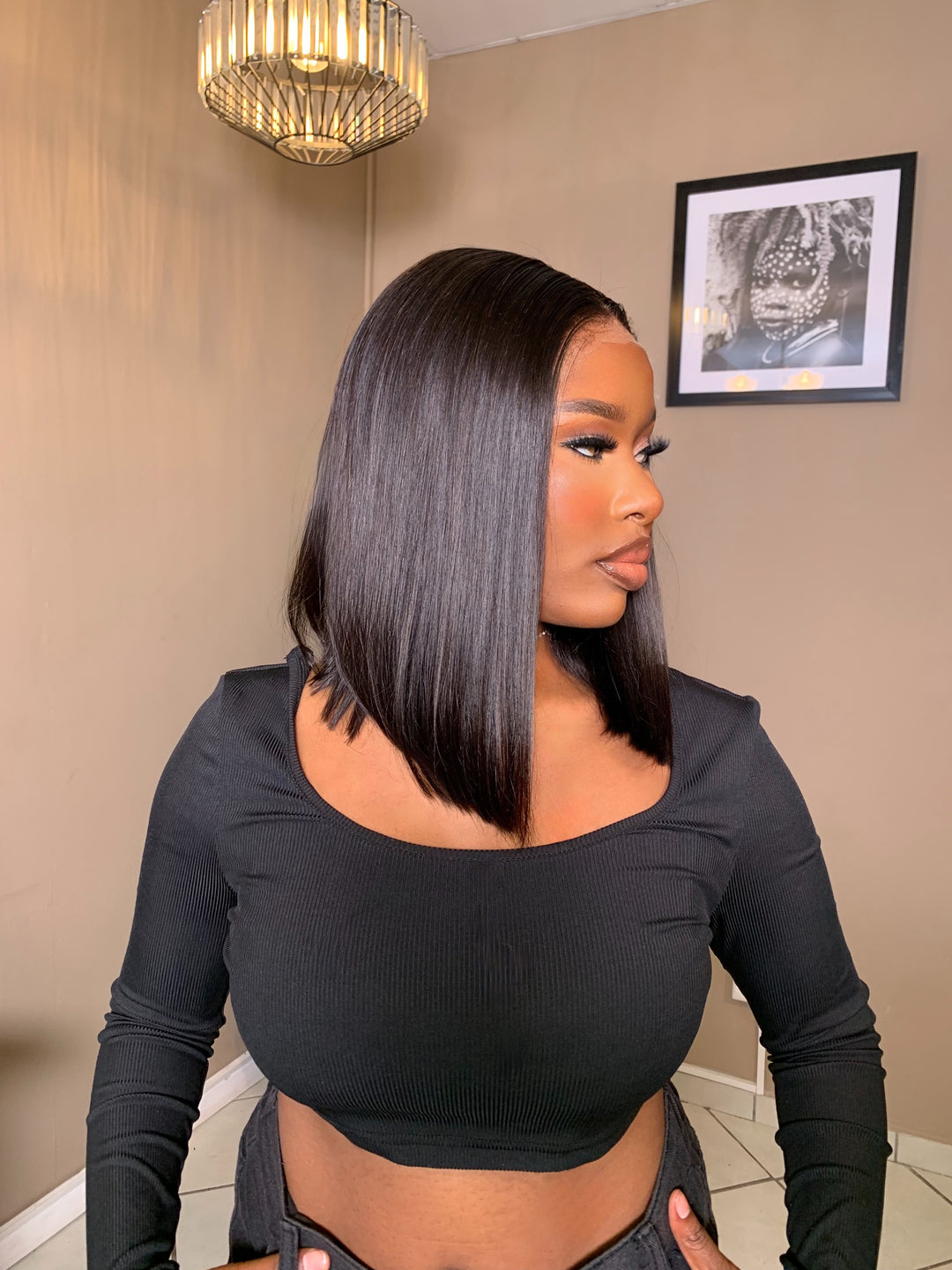 10-12" Straight Double Drawn Bob Wig- 5x5 HD Lace Closure