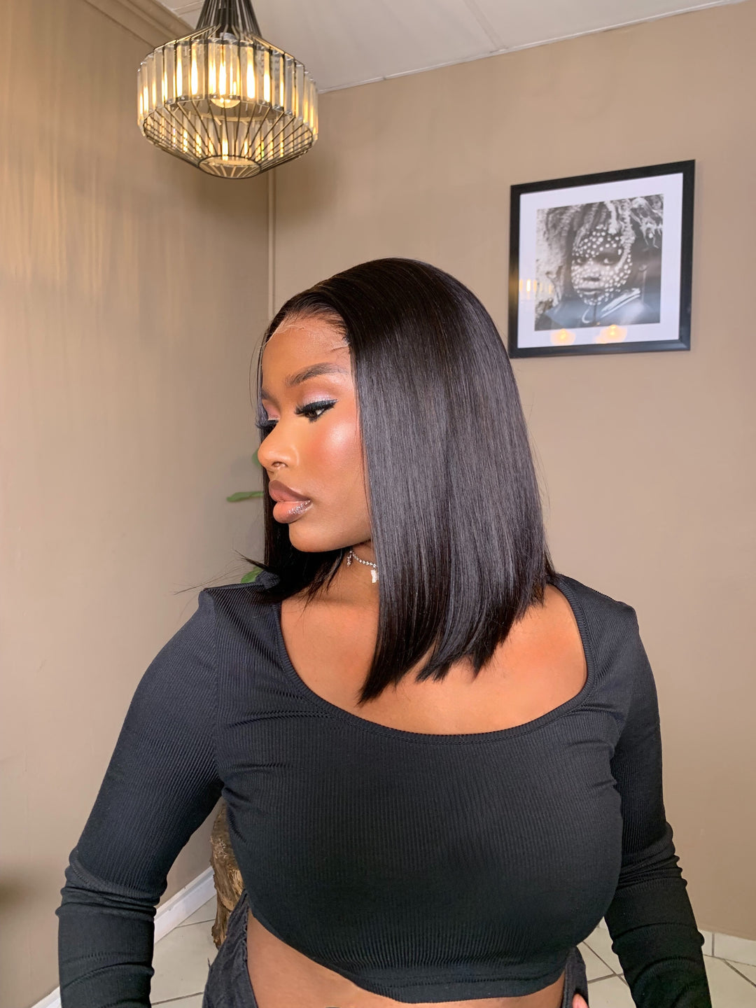10-12" Straight Double Drawn Bob Wig- 5x5 HD Lace Closure