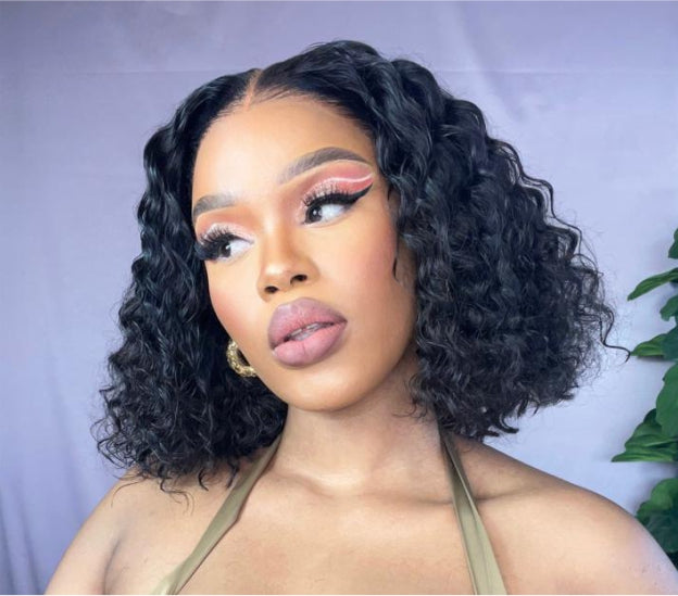 10-12" Malaysian Water Wave Bob Wig- 13x4 Lace Front
