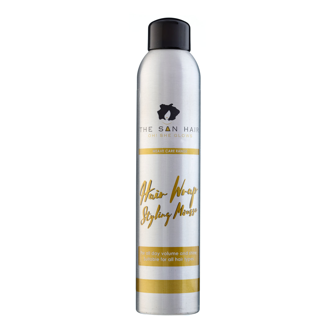 San Hair wrap-styling mousse is designed to hold moisture and give incredible shine to hair while leaving the hair soft and moisturized. Best hair mousse to revive hair curls for volume, best used for fine hair, relaxed hair and hair growth.