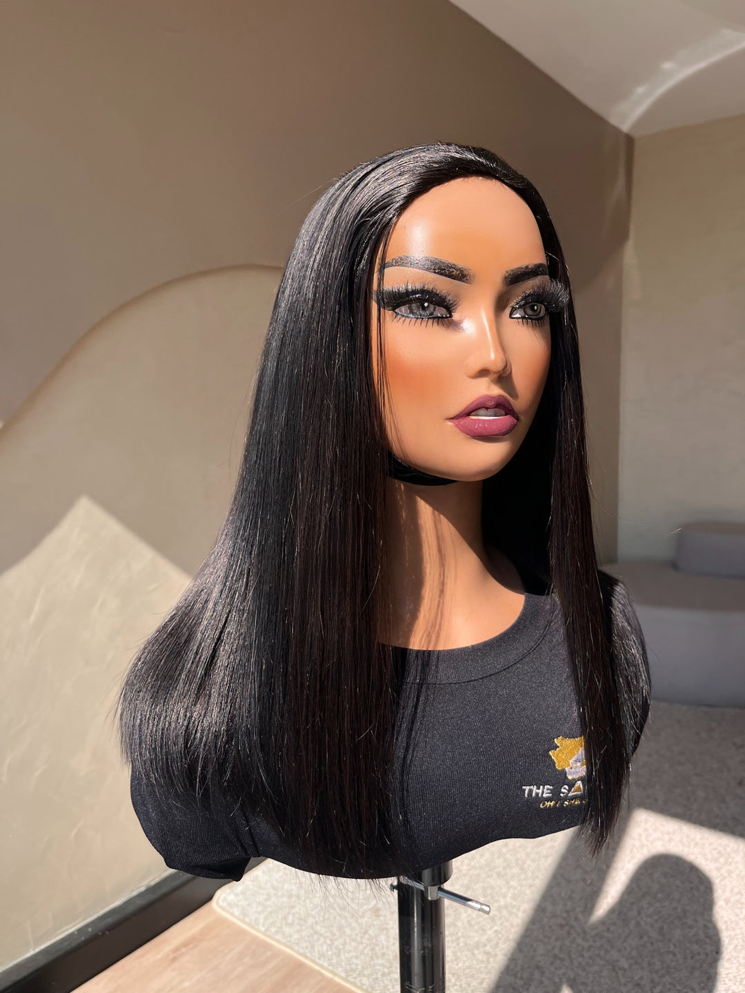10-16" Double drawn Straight half wig | Natural