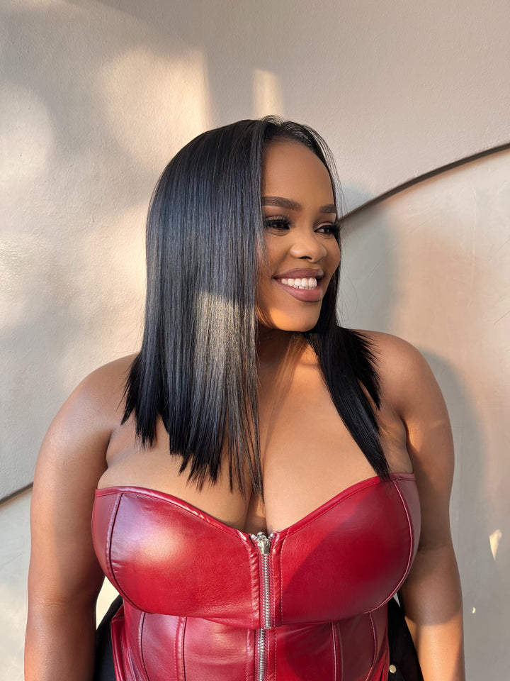 10-16" Double drawn Straight half wig | Natural