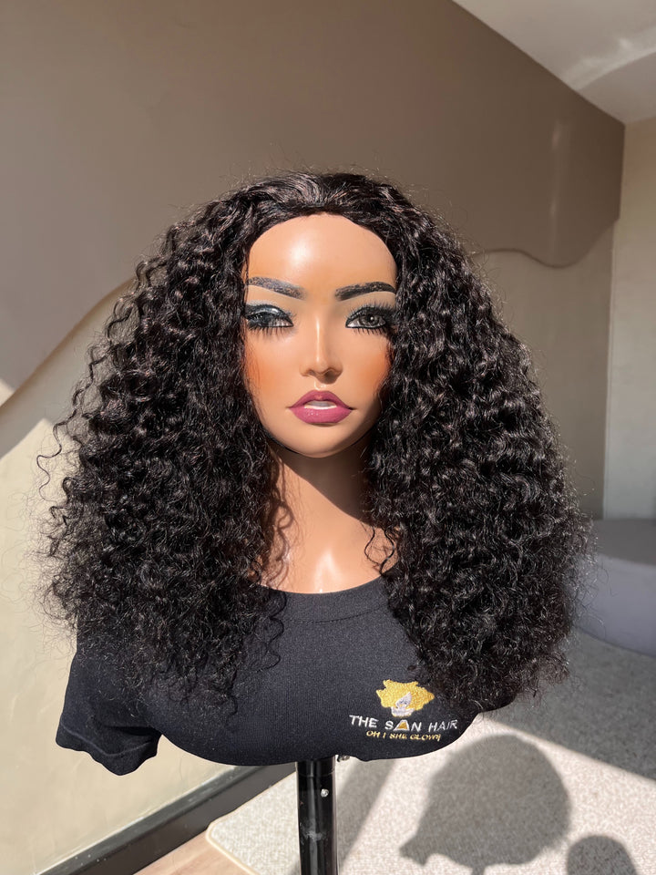 20" Italian Curl half wig| Natural