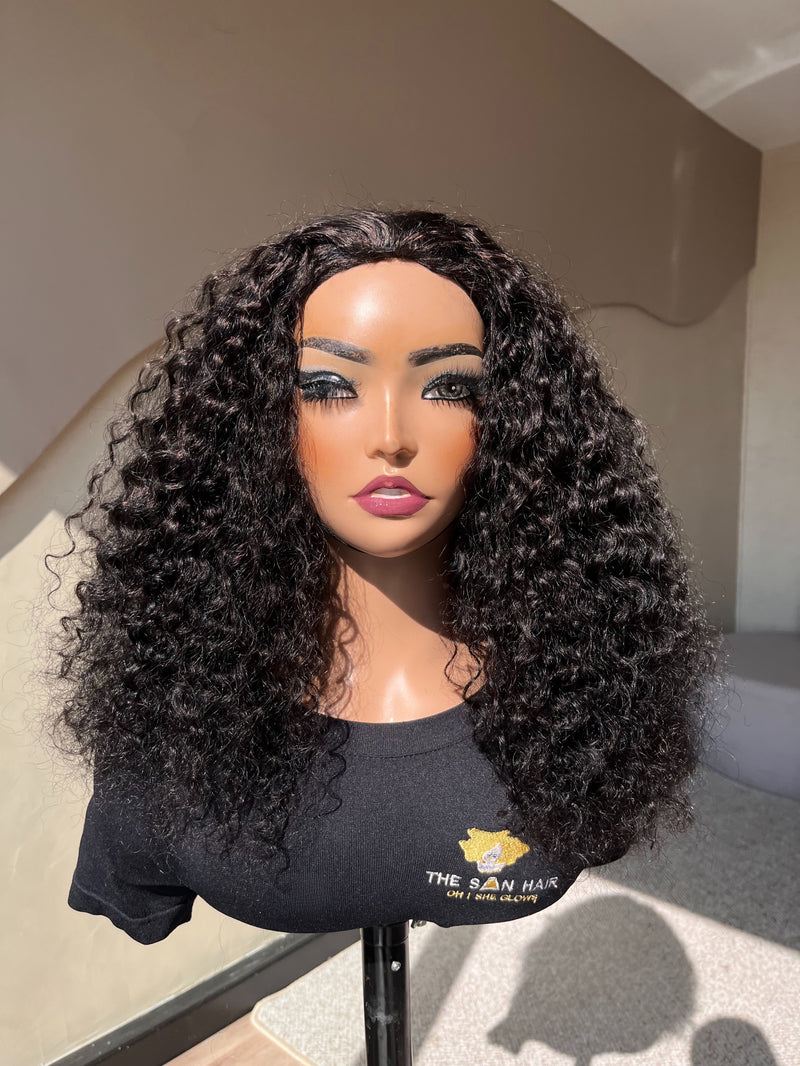 20" Italian Curl half wig| Natural