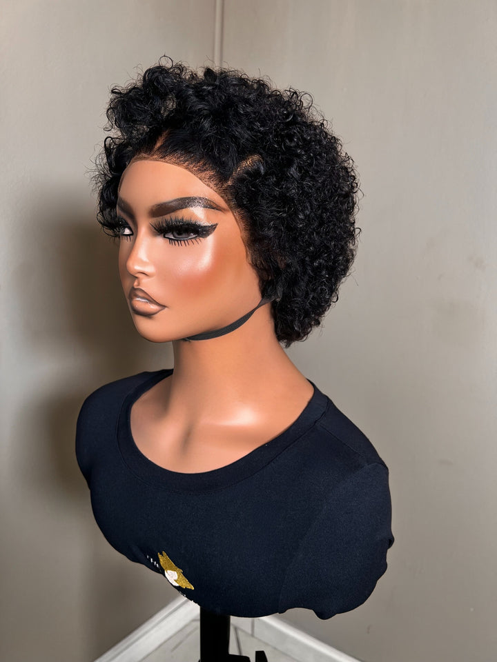 10" Afro Kinky Bob Wig- 13x4 Lace Front| Black