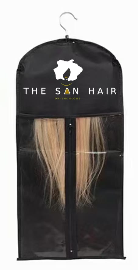 Wig storage bag keeps your wigs neat keeping them from tangling.