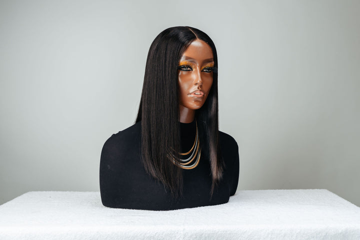 20" Kim K Double-Drawn Wig- 2x6 Lace Closure| Black 