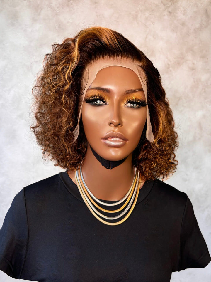 12" Romance Curl Double Drawn Bob Wig- 13x4 Lace Front| Various Colours 