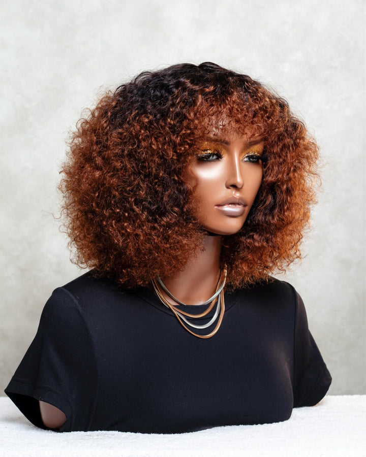 12" Rose Curl Double Drawn Fringe Wig| Various Colours 