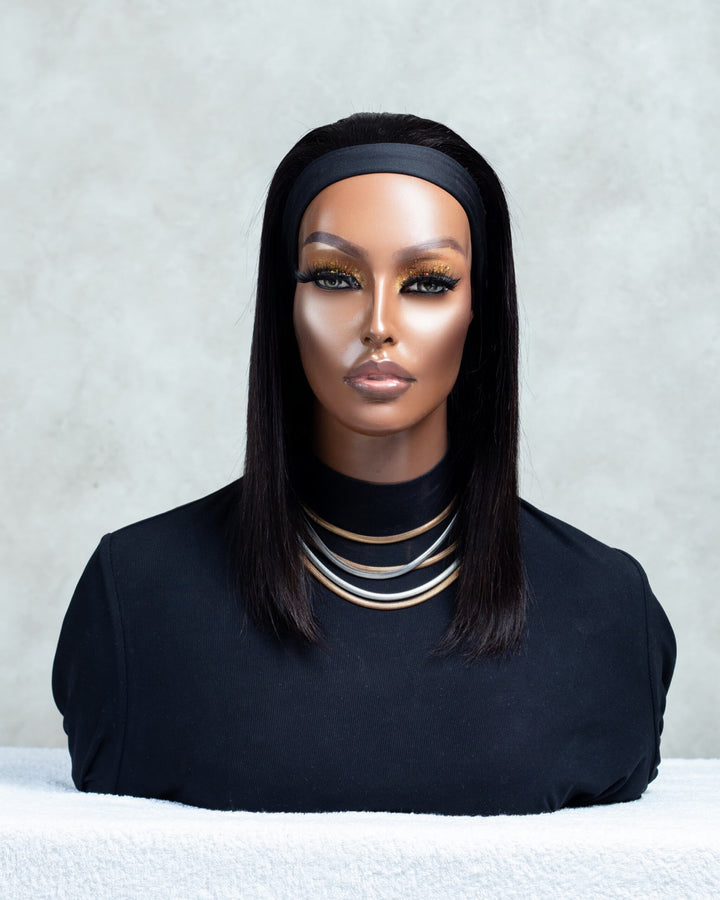 Straight Peruvian Headband wig easy to wear and maintain