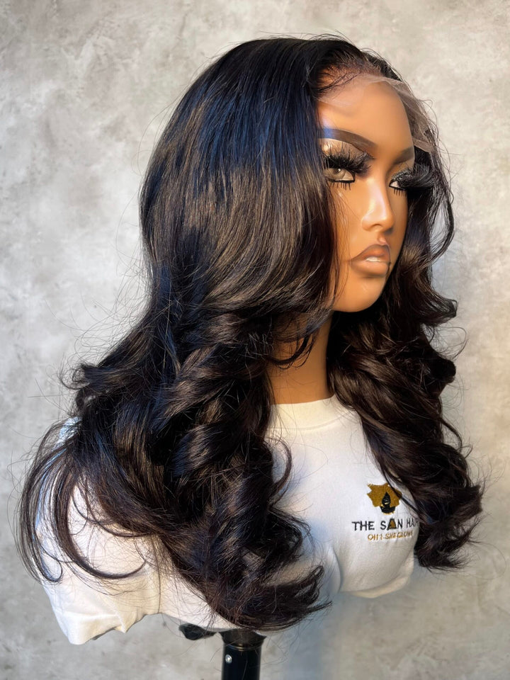 20-24" Double Drawn Wig- 5x5 HD Lace Closure| Tamara Styled| Black