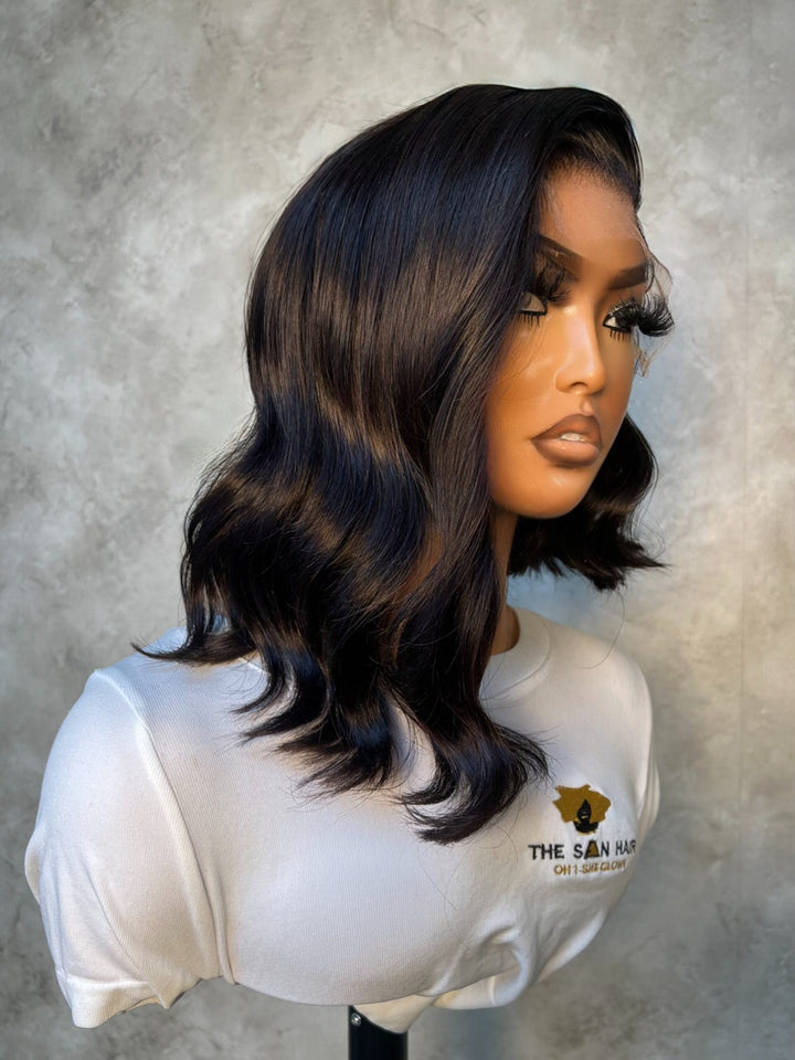 10-12" Double Drawn Wig- 5x5 HD Lace Closure| Thandi Styled| Black