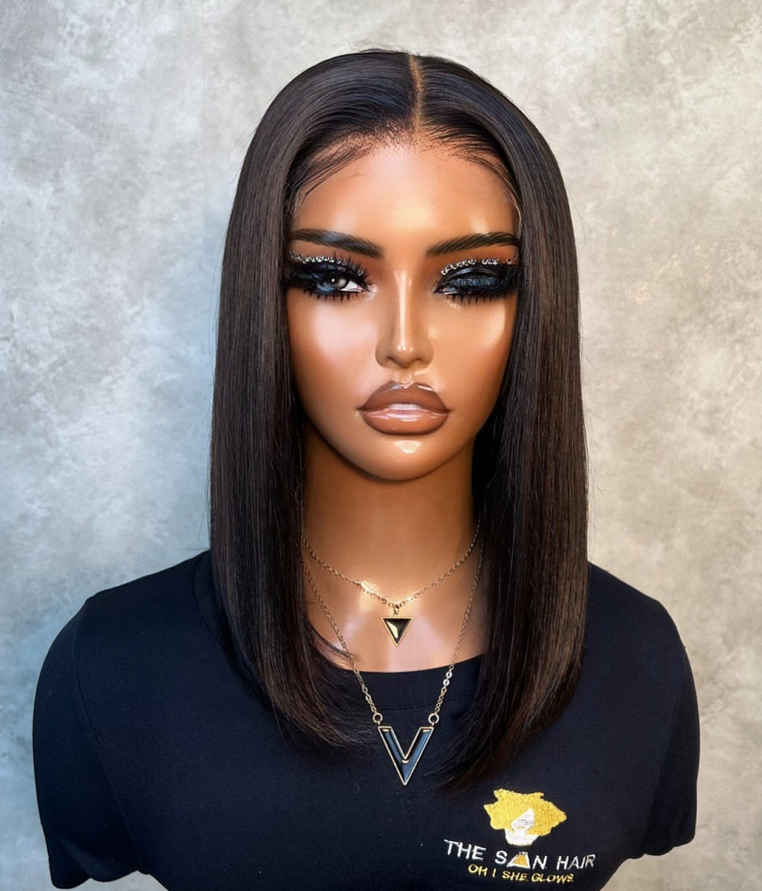 10-12" Straight Double Drawn Bob Wig- 5x5 HD Lace Closure| Black