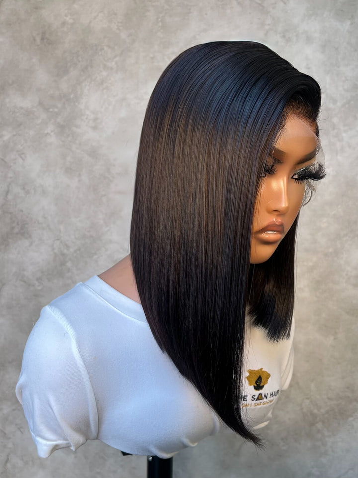 10-12" Double Drawn Wig- 5x5 HD Lace Closure| Thandi Styled| Black
