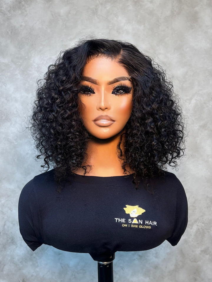 12-16" Double Drawn Wig- 5x5 HD Lace Closure| Rebecca| Black