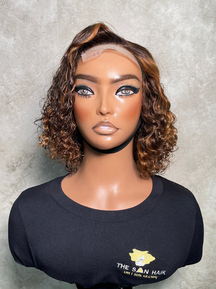 10-14"Rose Curl Double Drawn Bob Wig4x4 |Various Colours