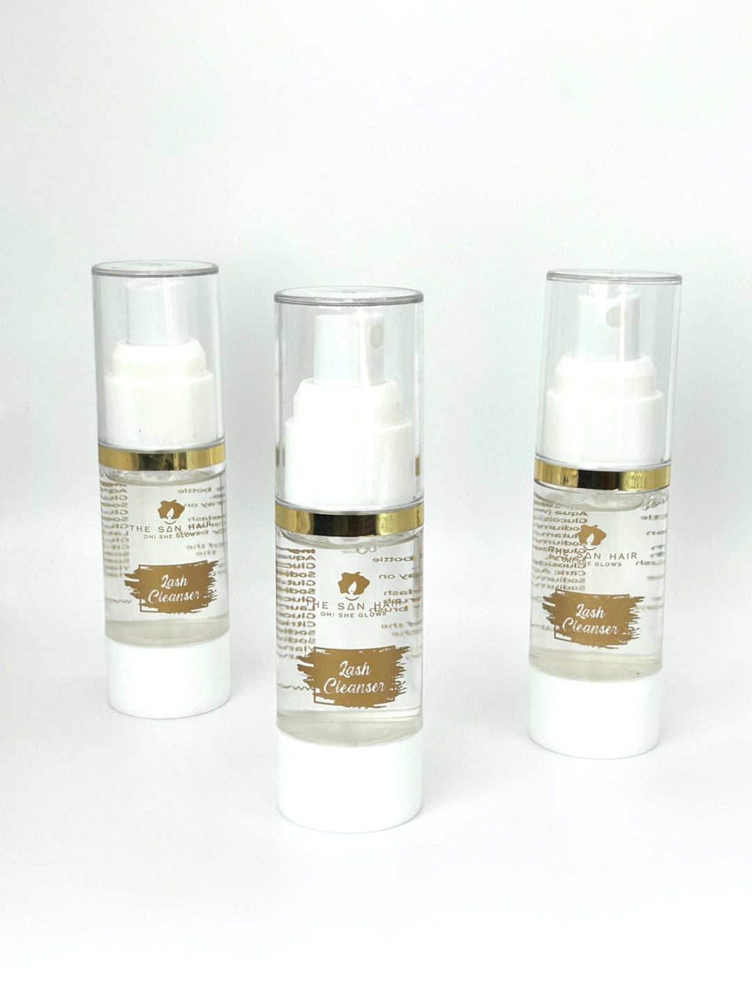 The San Hair eyelash cleanser is the best cleanser for eyelash extensions and strip lashes. Does not strip and good for the eyes.