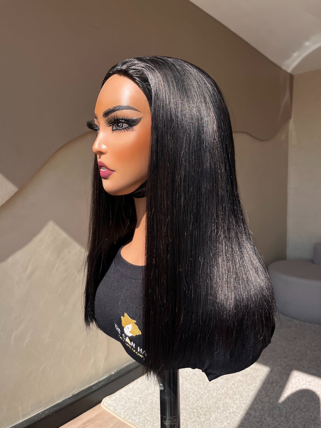 10-16" Double drawn Straight half wig | Natural