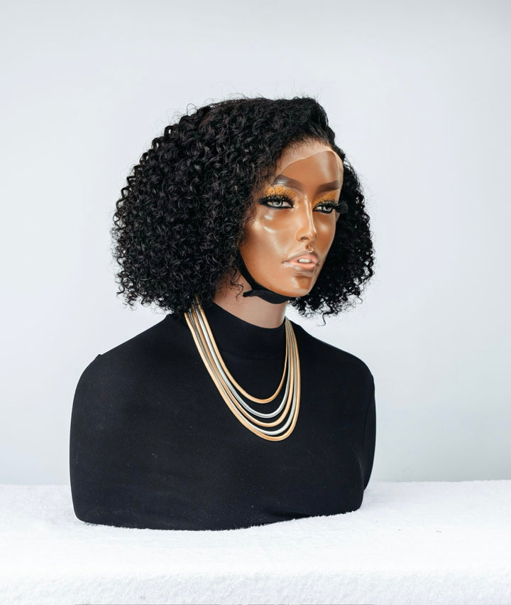12 Jerry Curl Bob Wig- 13x4 | Black