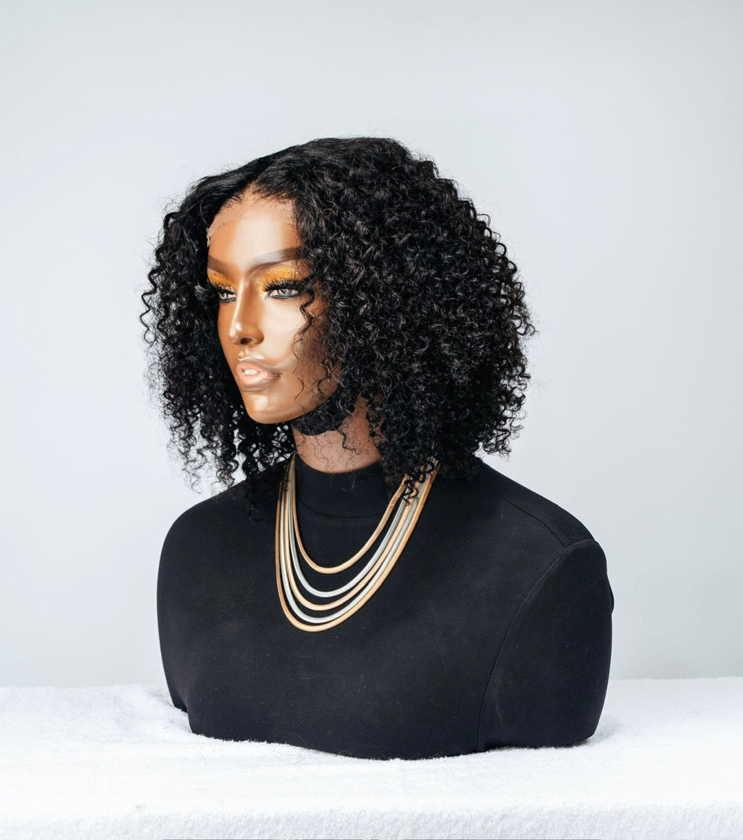 12 Jerry Curl Bob Wig- 4x4 Lace Closure| Black
