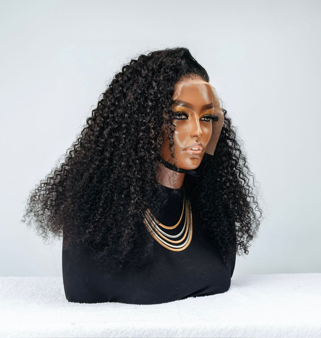 16-24" Jerry Curl Wig- 13x4 Lace Front| Black