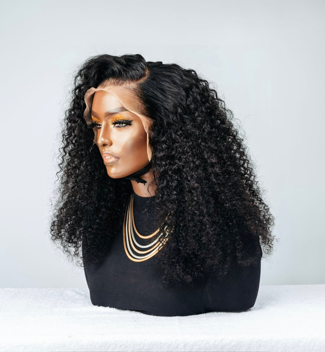 16-24" Jerry Curl Wig- 13x4 Lace Front| Black