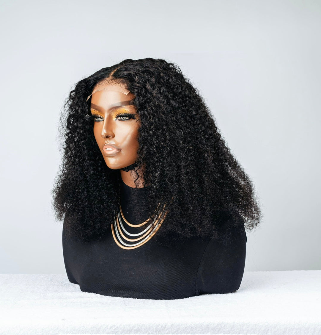 16-24" Jerry Curl Wig- 4x4 Lace Closure| Black