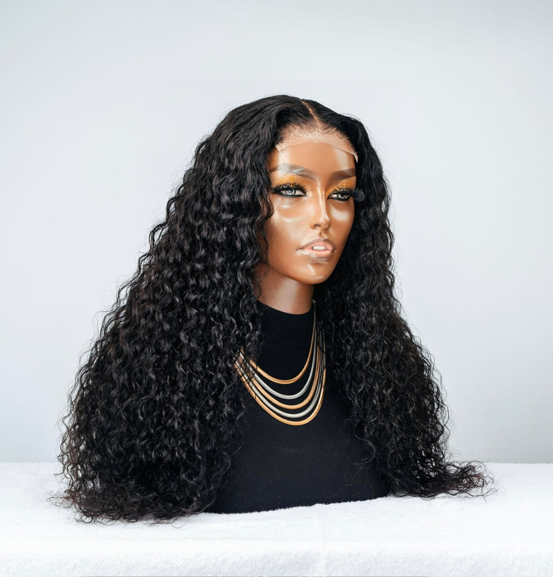 16-28" Malaysian Water Wave Wig- 4x4| Black