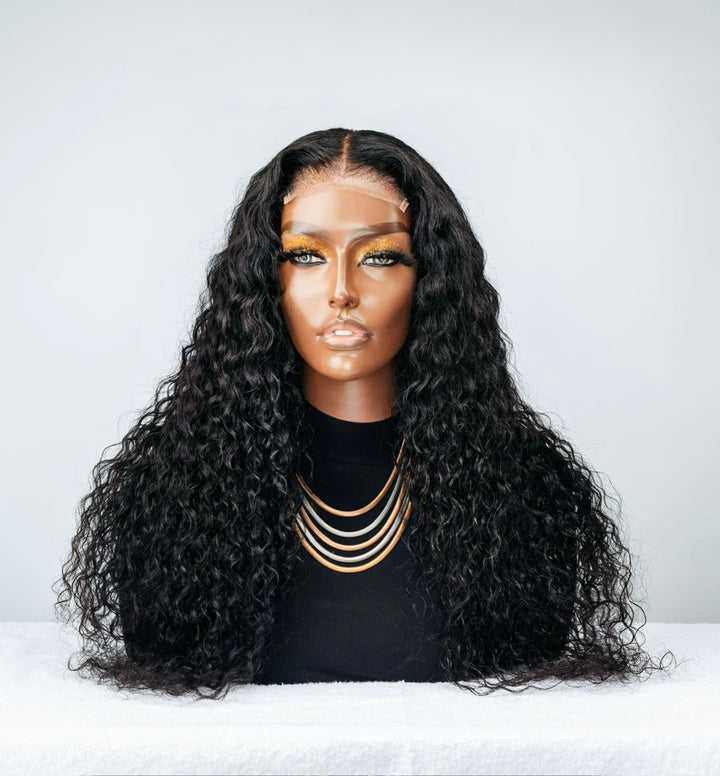 16-28" Malaysian Water Wave Wig- 4x4| Black