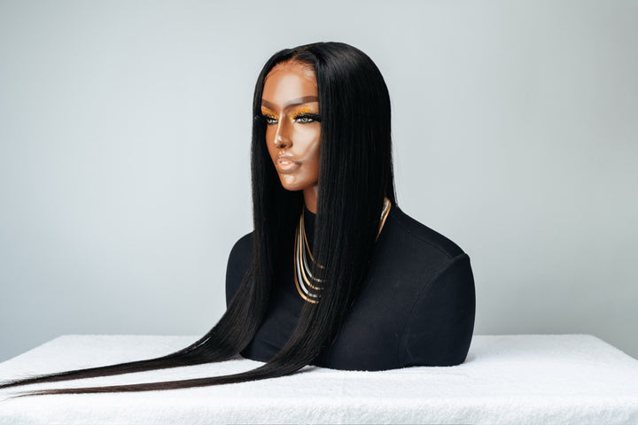 16-32" Straight Peruvian Wig- 4x4| Black