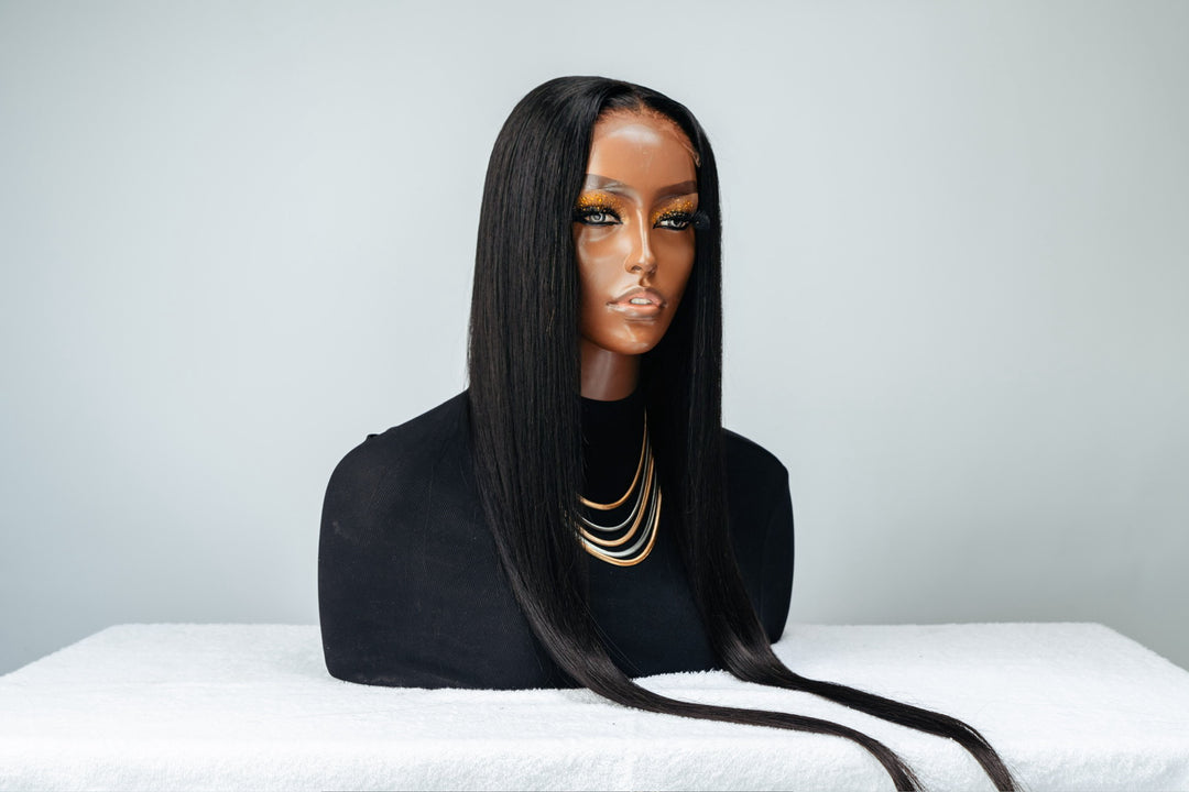 16-32" Straight Peruvian Wig- 4x4| Black