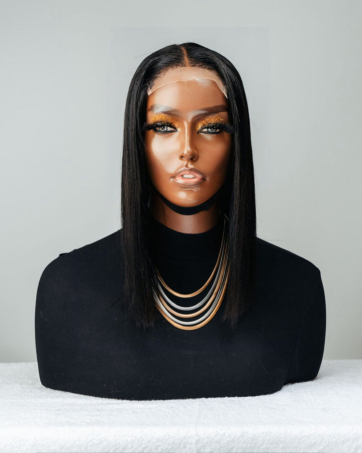 8-14" Straight Peruvian Bob Wig- 4x4 Lace Closure