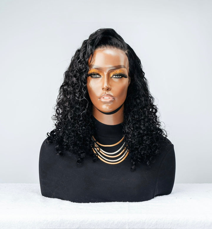12" Rose Curl Double Drawn Bob Wig- 13x4 Lace Front| Black 