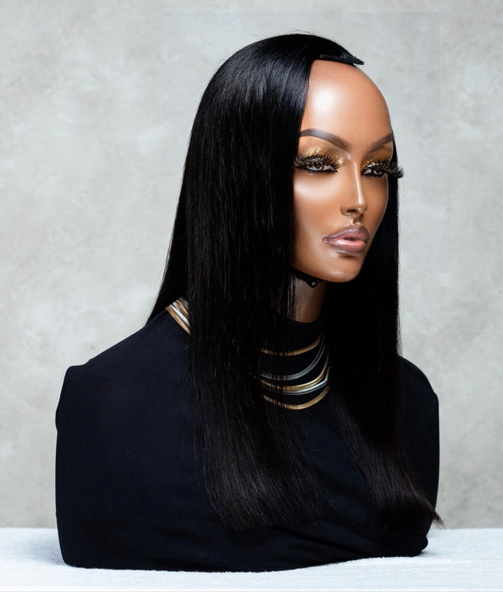 10-16" Straight Peruvian U-Part Bob Wig