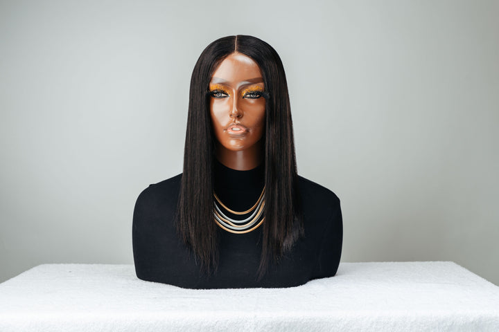 20" Kim K Double-Drawn Wig- 2x6 Lace Closure| Black 