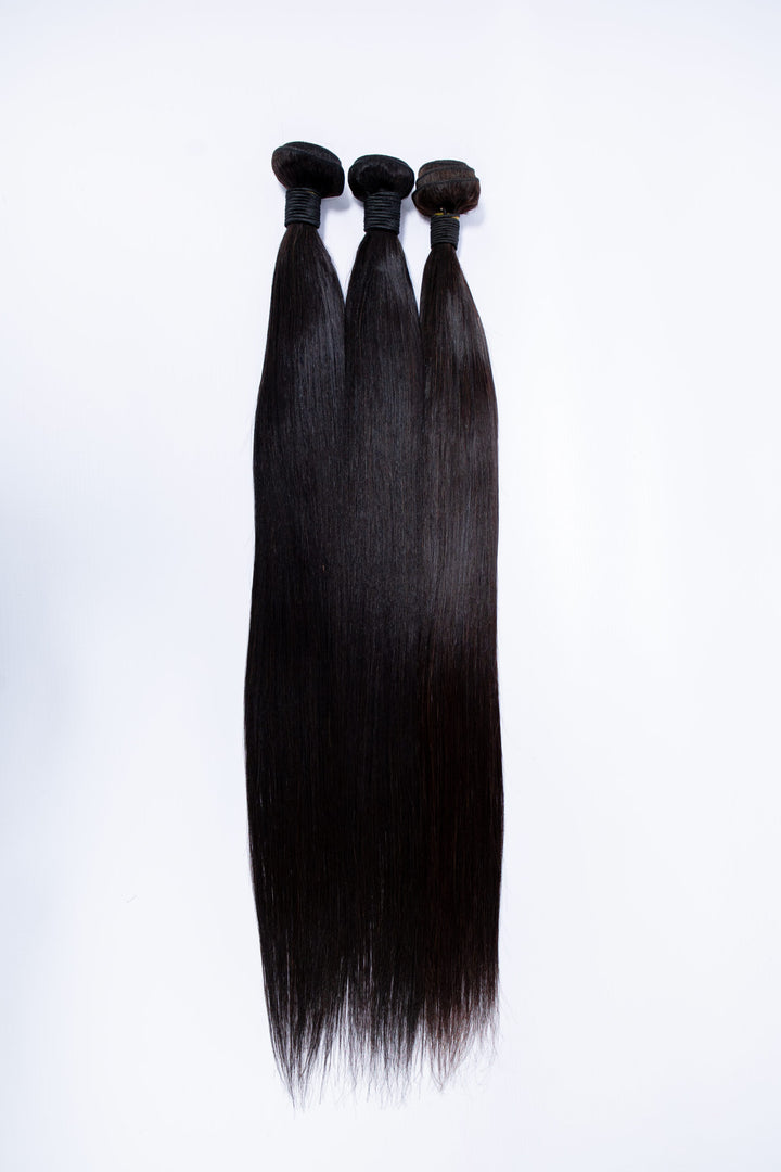 Straight Peruvian Bundles With Closure Combo (4x4)