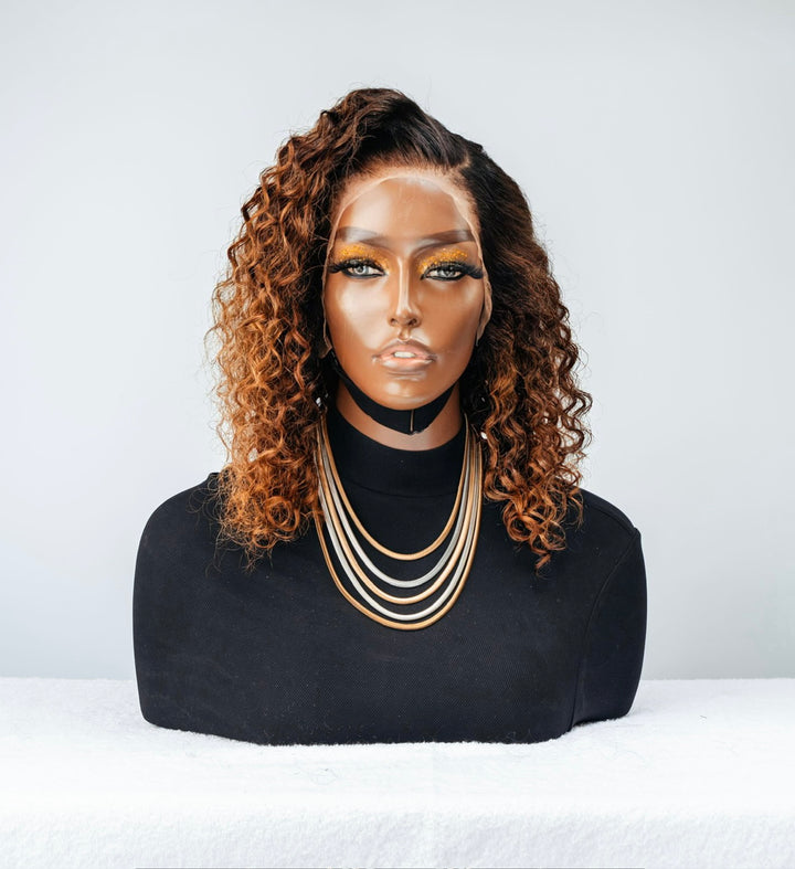 10-12" Malaysian Water Wave Bob Wig- 13x4 Lace Front