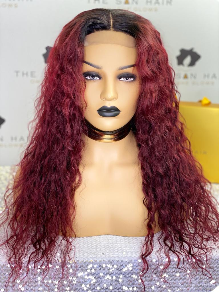 16-28" Malaysian Water Wave Wig- 4x4 Lace Closure| Various Colours 