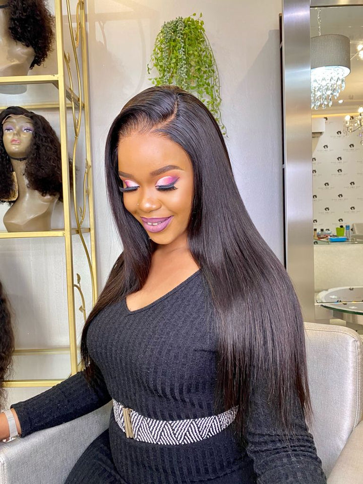 16-28" Straight Peruvian Wig- 5x5 HD Lace Closure| Black