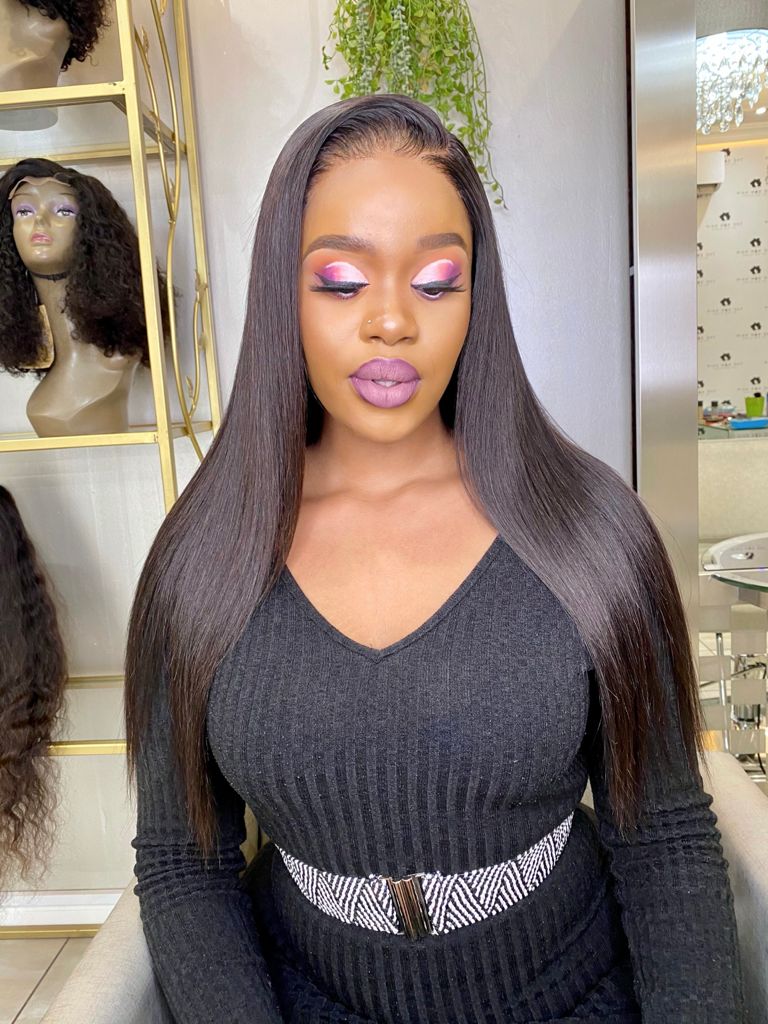 16-28" Straight Peruvian Wig- 5x5 HD Lace Closure| Black