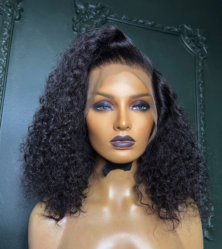 Italian Curl Double Drawn (13x4) Bob curly Wig is a full lace frontal and lasts a lifetime.