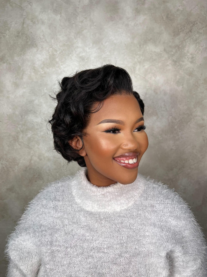 Straight pixie- 13x4 Lace Front| black