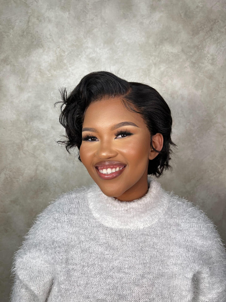 Straight pixie- 13x4 Lace Front| black