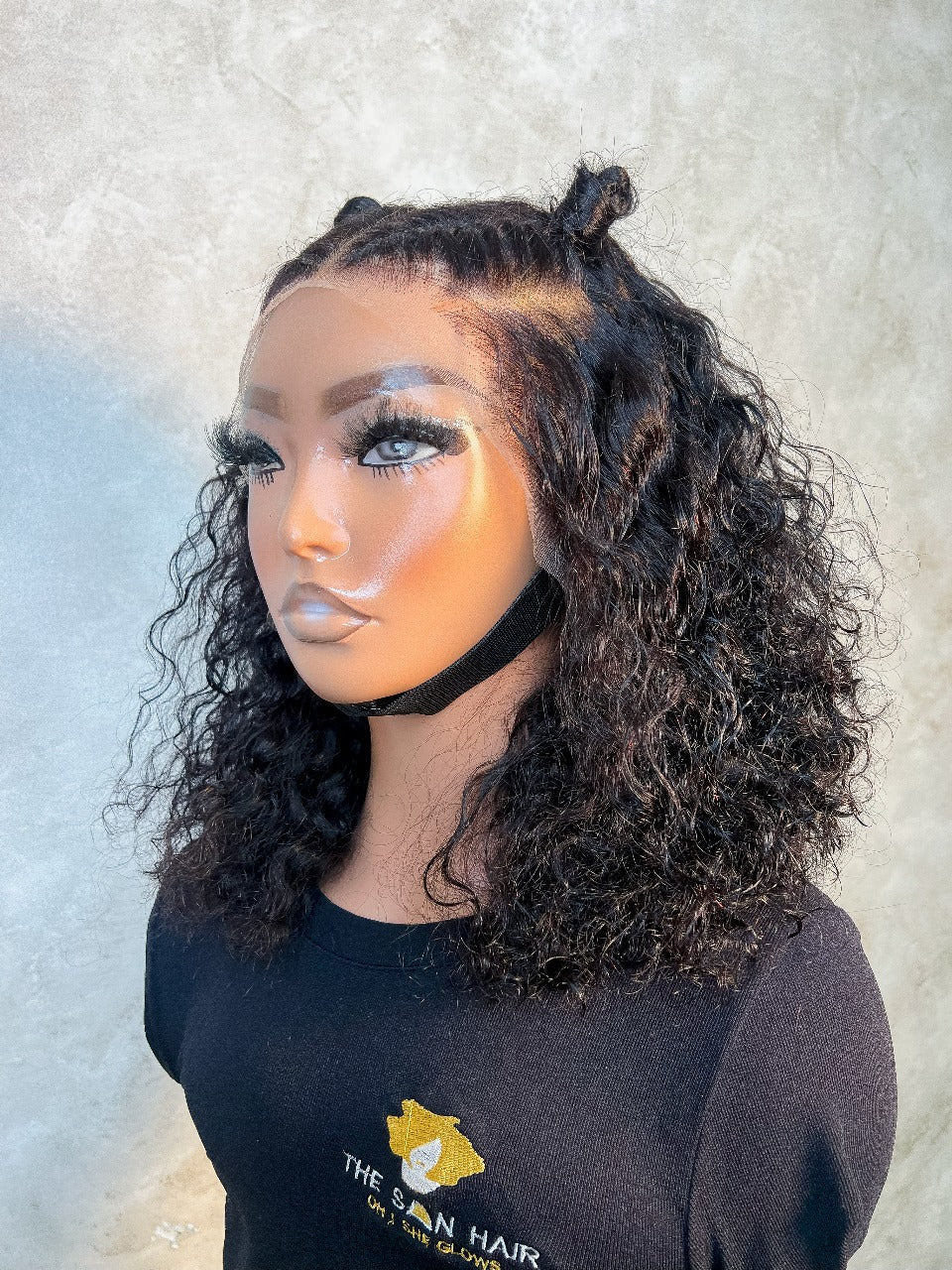 12" Rose Curl Double Drawn Bob Wig- 13x4 Lace Front| Black 